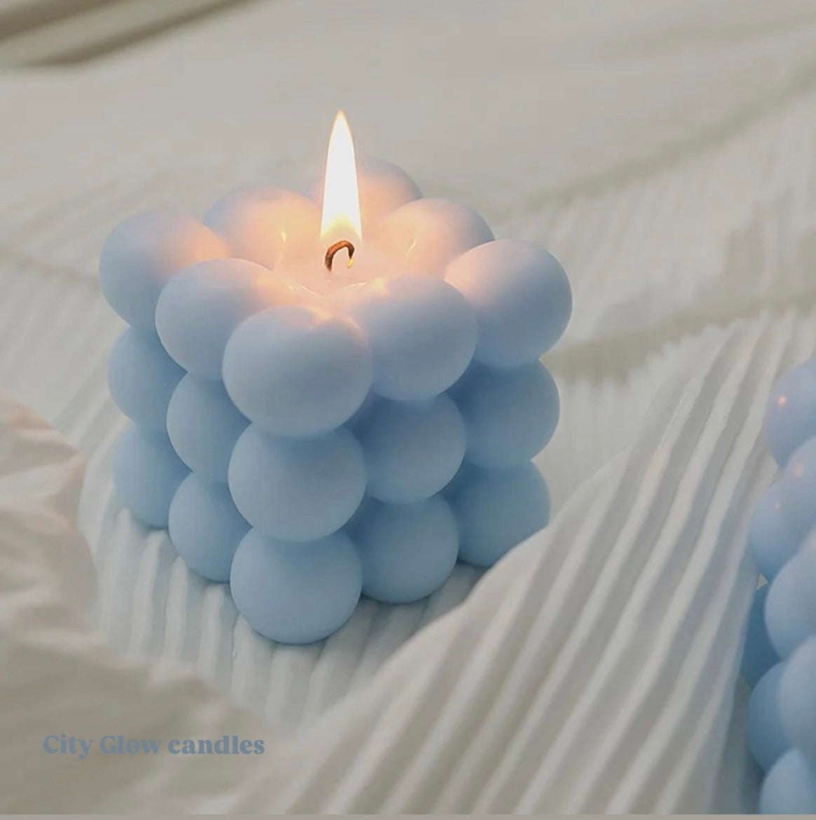 Blue Bubble Candle with ocean breeze scent