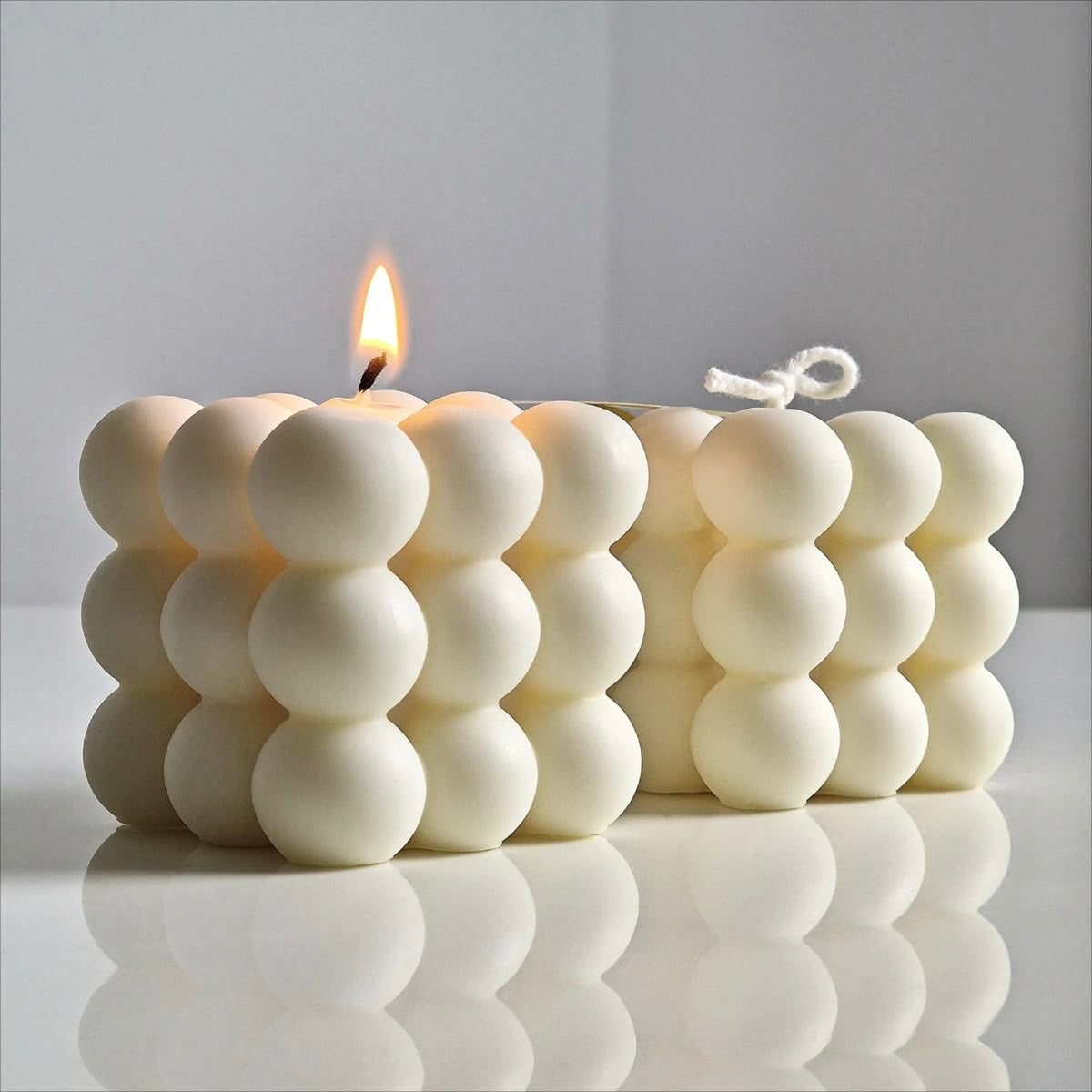 White Bubble Candle Timeless Elegance & Serenity - Choose your scent